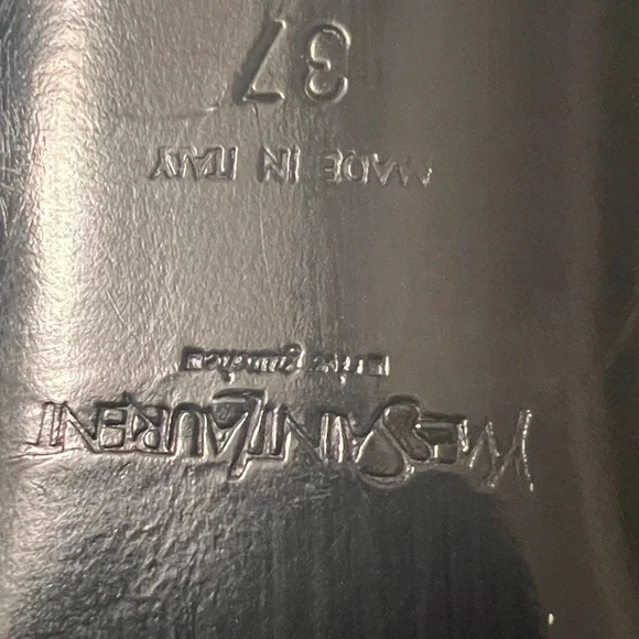 Yves Saint Laurent Black Pumps with Gold Detail - Picture 5 of 7